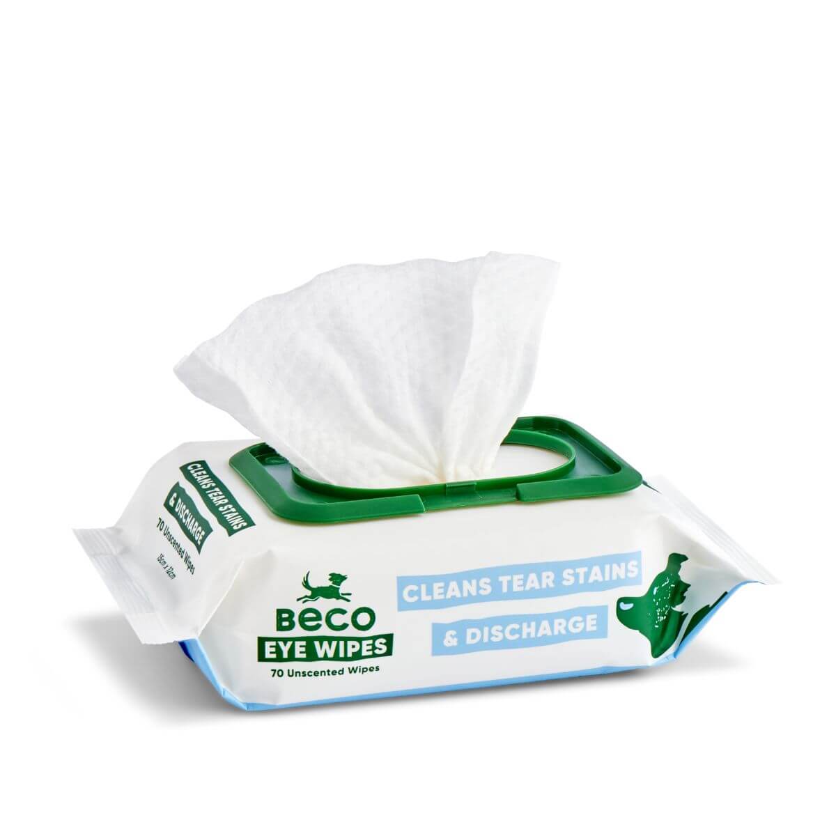 Beco eye wipes against a white background.