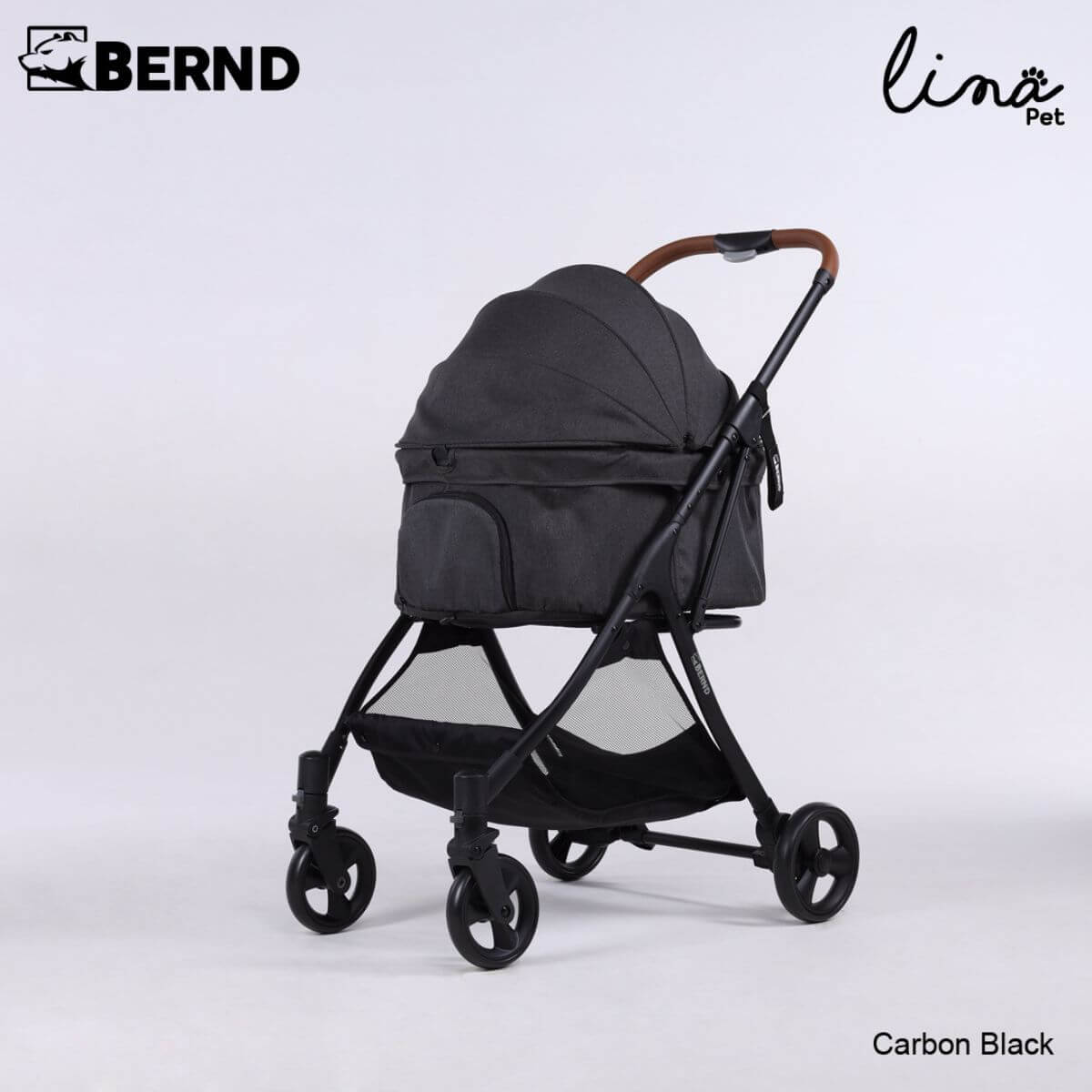 Bernd Pets Autofold Lina in Carbon Black against a white background.