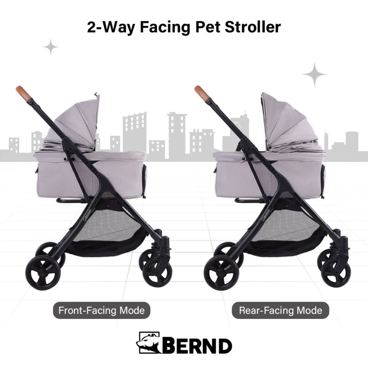Bernd Pets Autofold Lina in Manatee Grey features.