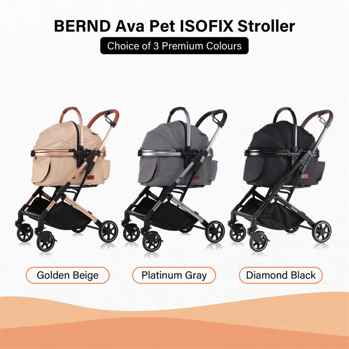 BERND Pets Ava ISOFIX Stroller | 3 Colours