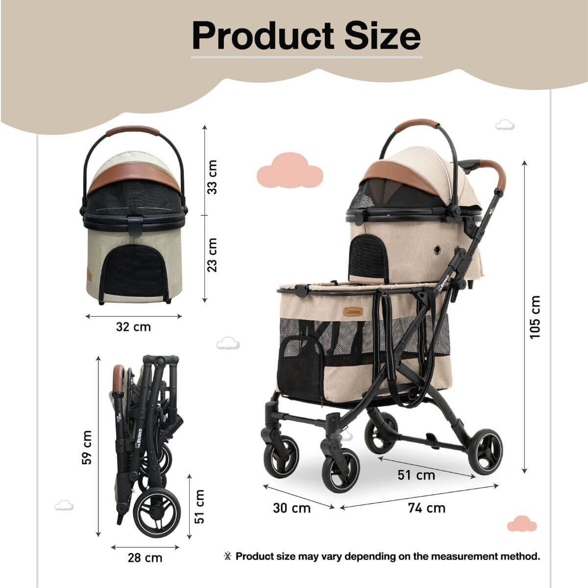 BERND Pets Wanda Pet Stroller | 3 Colours