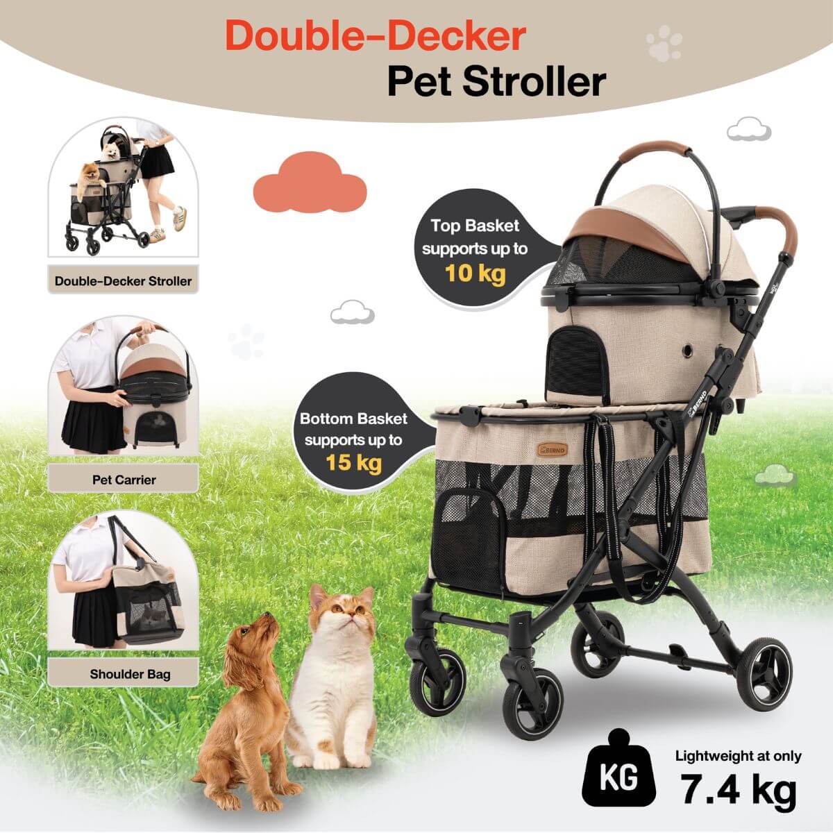 BERND Pets Wanda Pet Stroller | 3 Colours