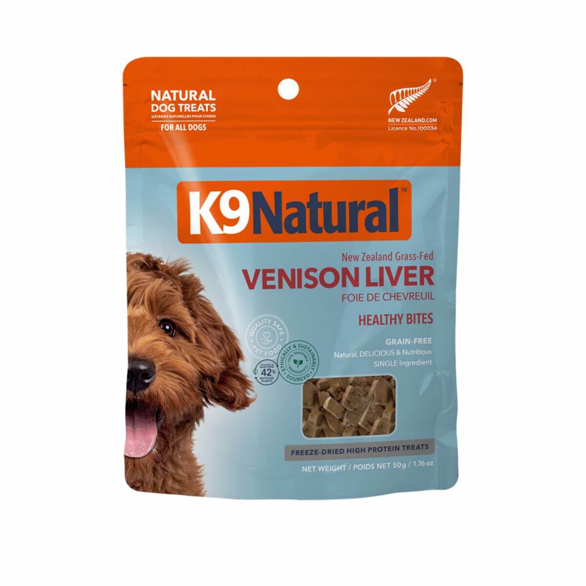 K9 Natural Venison Liver against a white background.