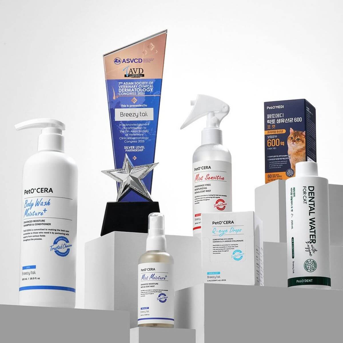 Award winning PetO'CERA Q Eye drops.