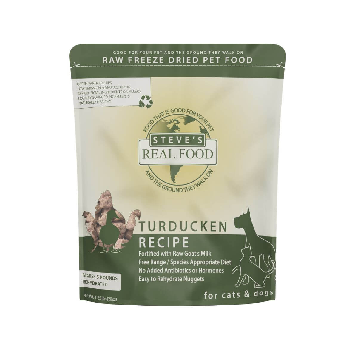 Steve's Real Food Turducken Freeze Dried Nuggets against a white background.
