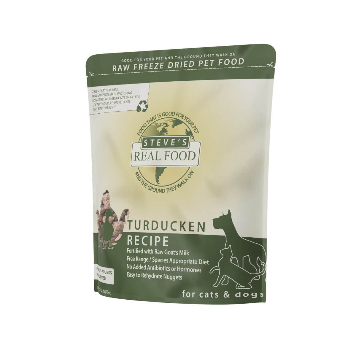 Steve's Real Food Turducken Freeze Dried Nuggets against a white background.