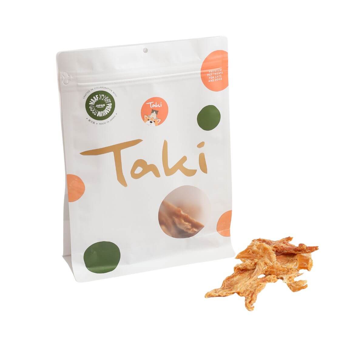 taki pets naaf chicken breast against a white background