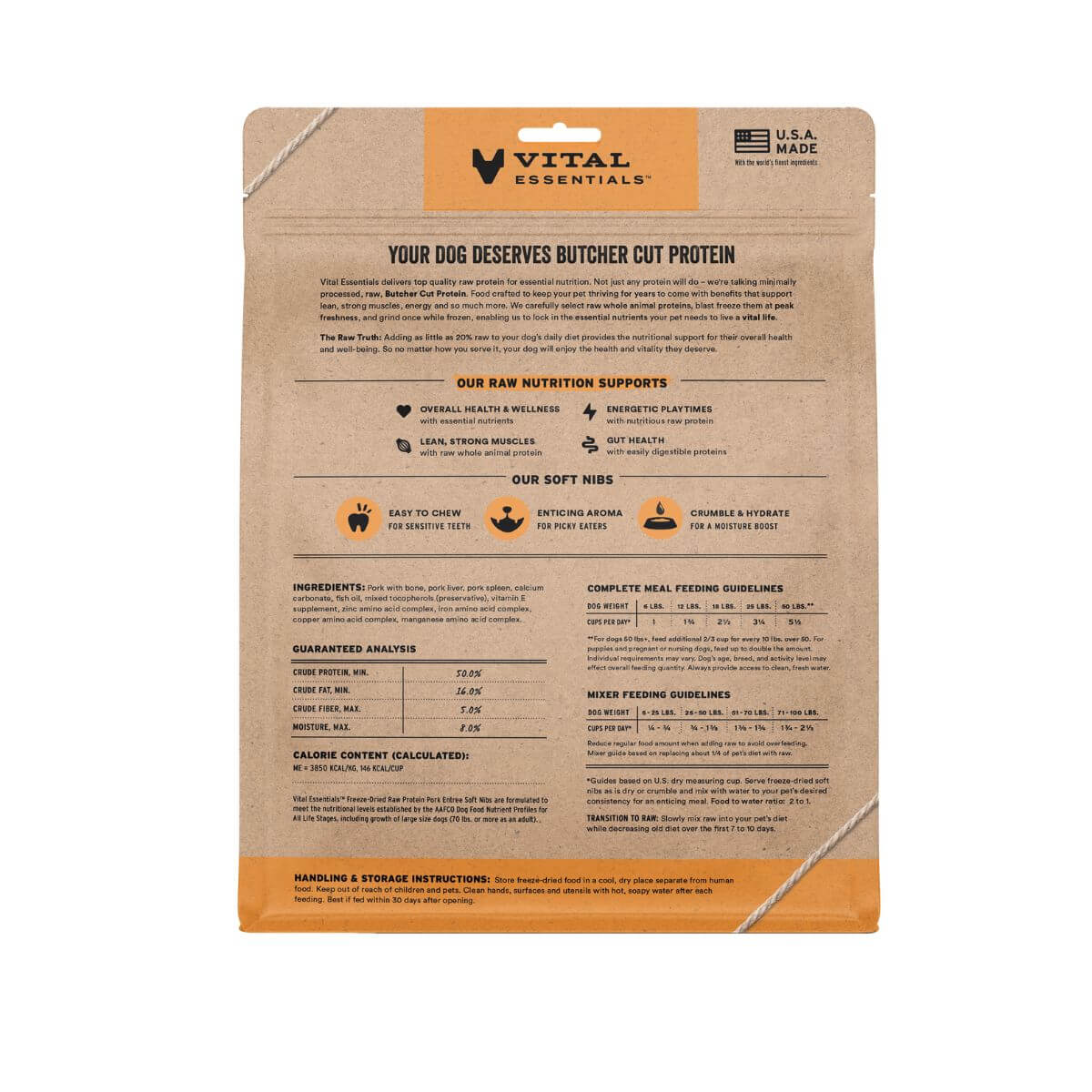 Vital Essentials Pork Soft Nibs against a white background.