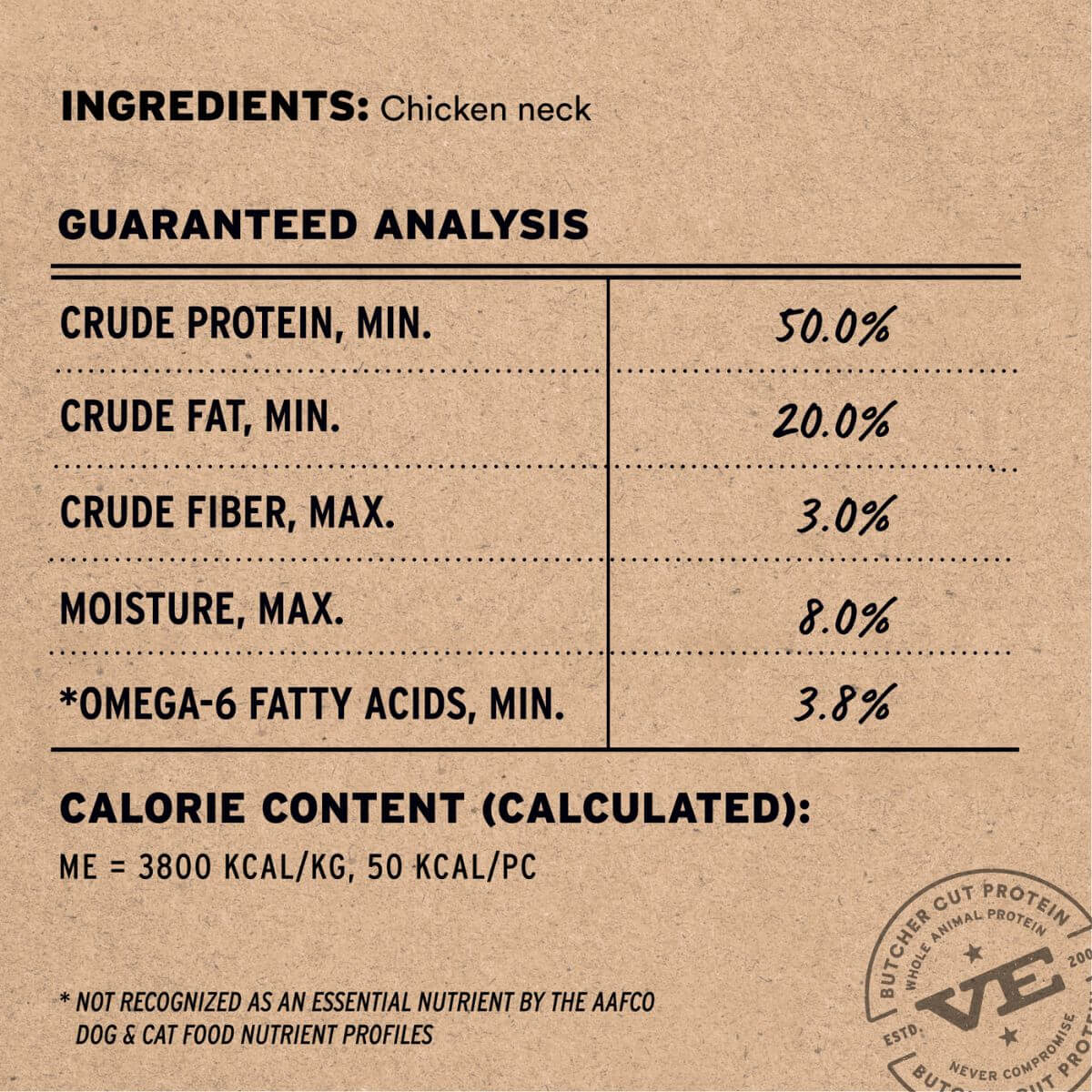 vital essentials raw bar chicken neck ingredients.