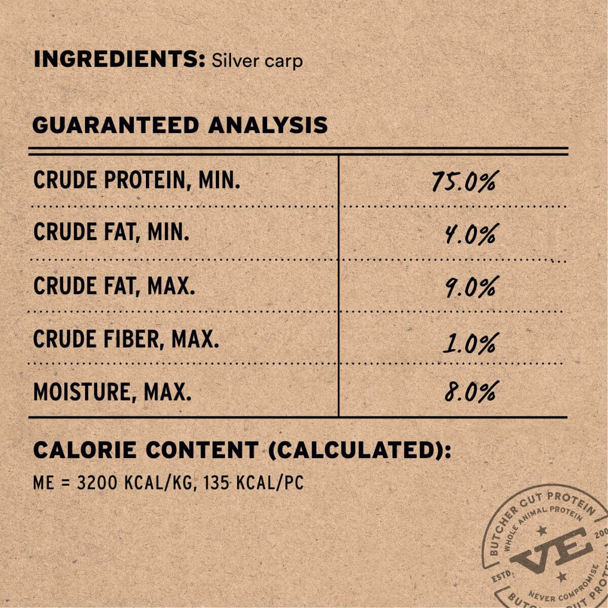 vital essentials raw bar silver carp filet guaranteed analysis.