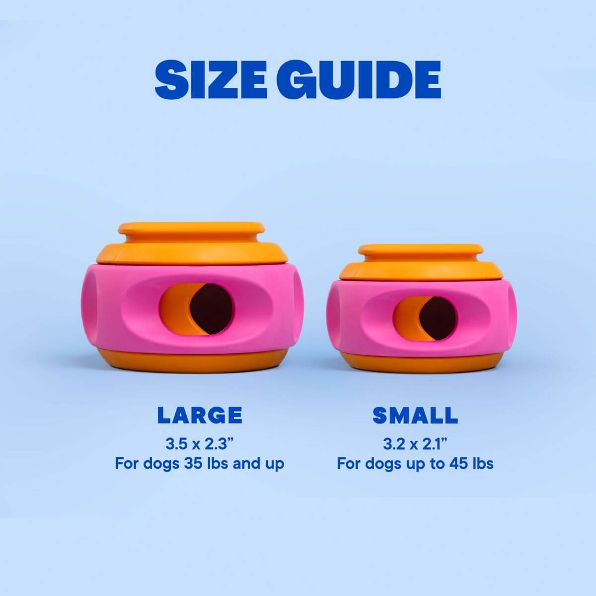 waglab playstack the spinner size guide against a blue background.