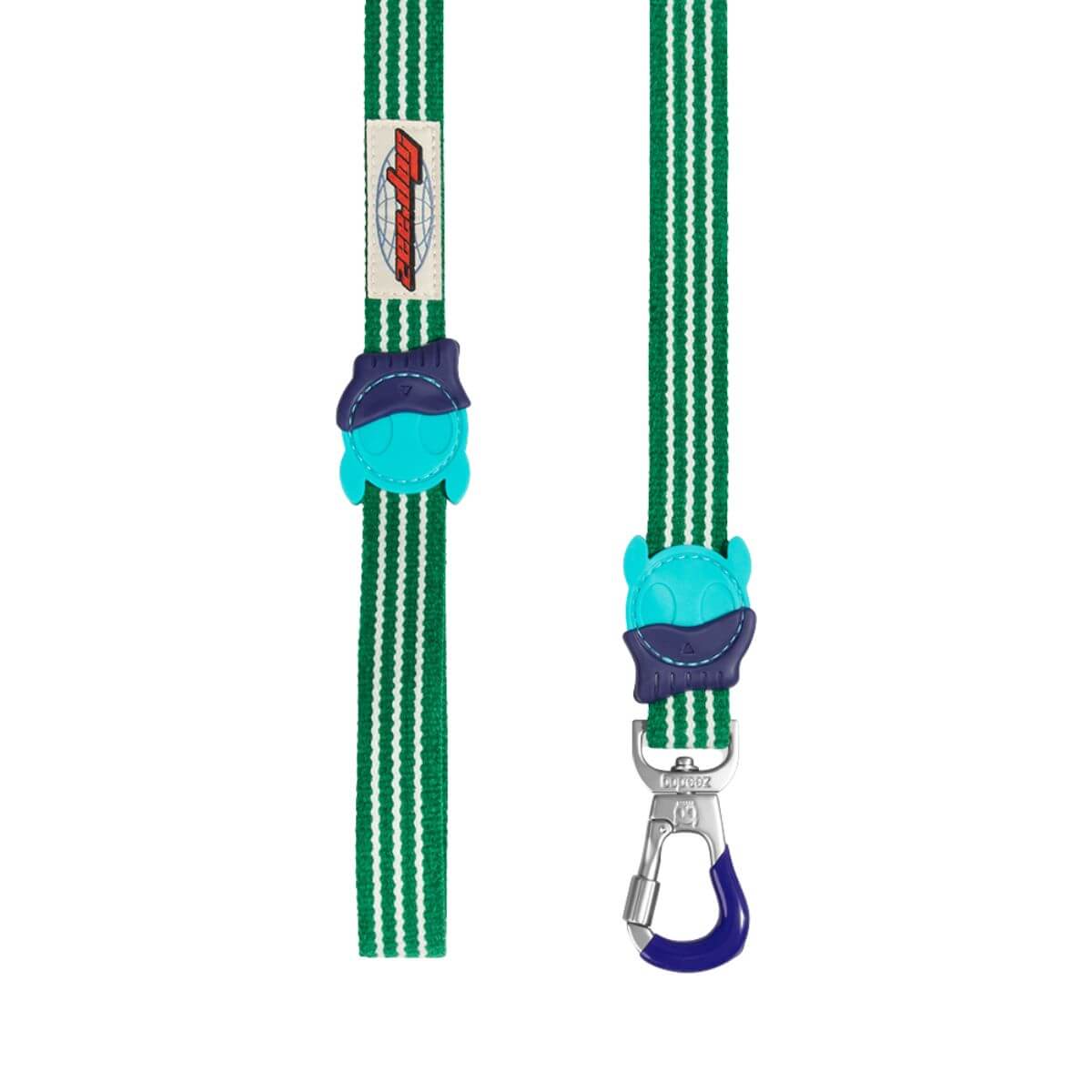 zee.dog velvet vibes leash vert against a white background.