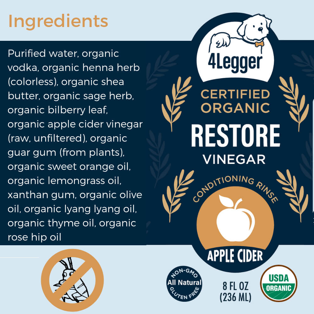 4-Legger USDA Certified Organic Apple Cider Vinegar Spray - Vanillapup Online Pet Store