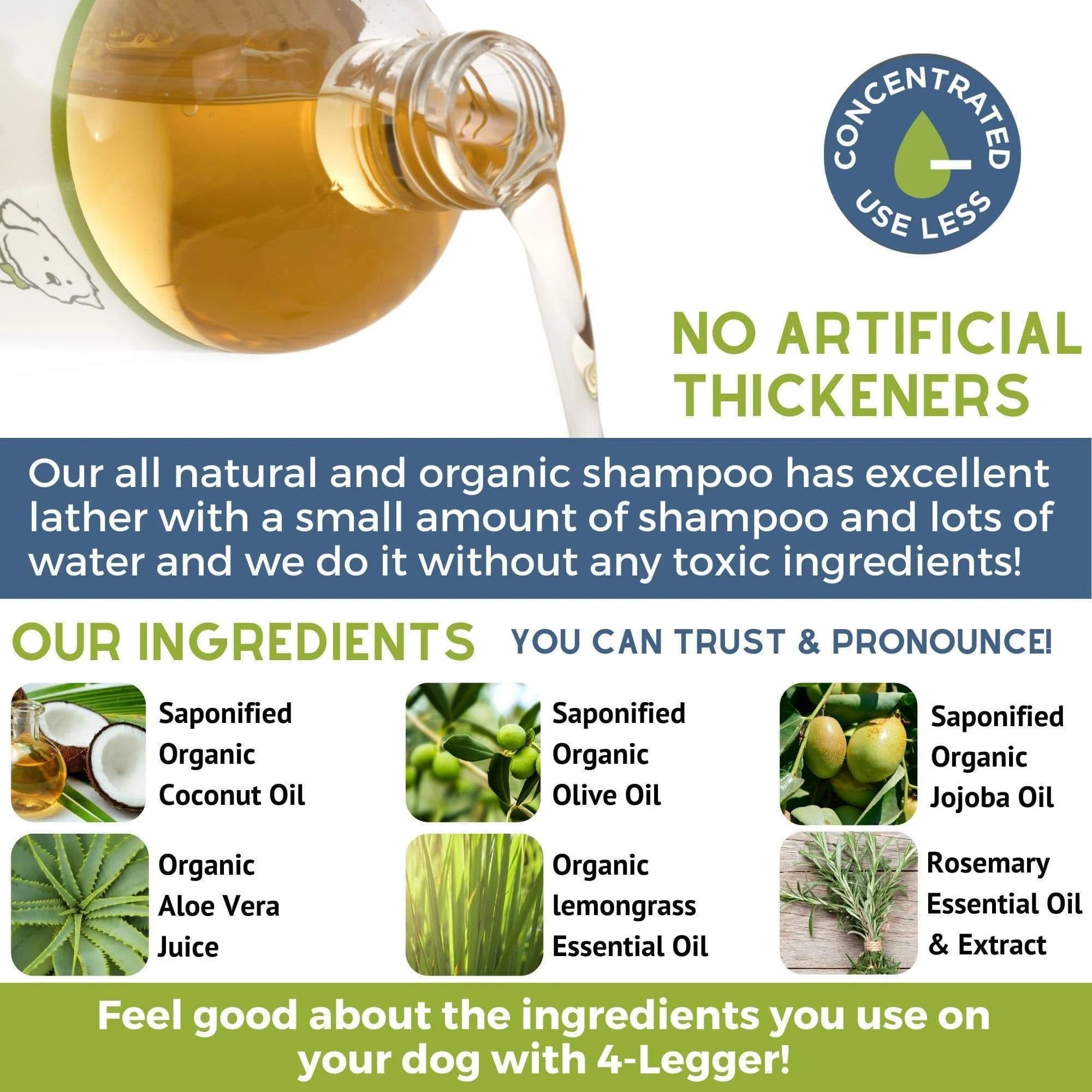 4-Legger Organic Lemongrass and Aloe Hypoallergenic Shampoo