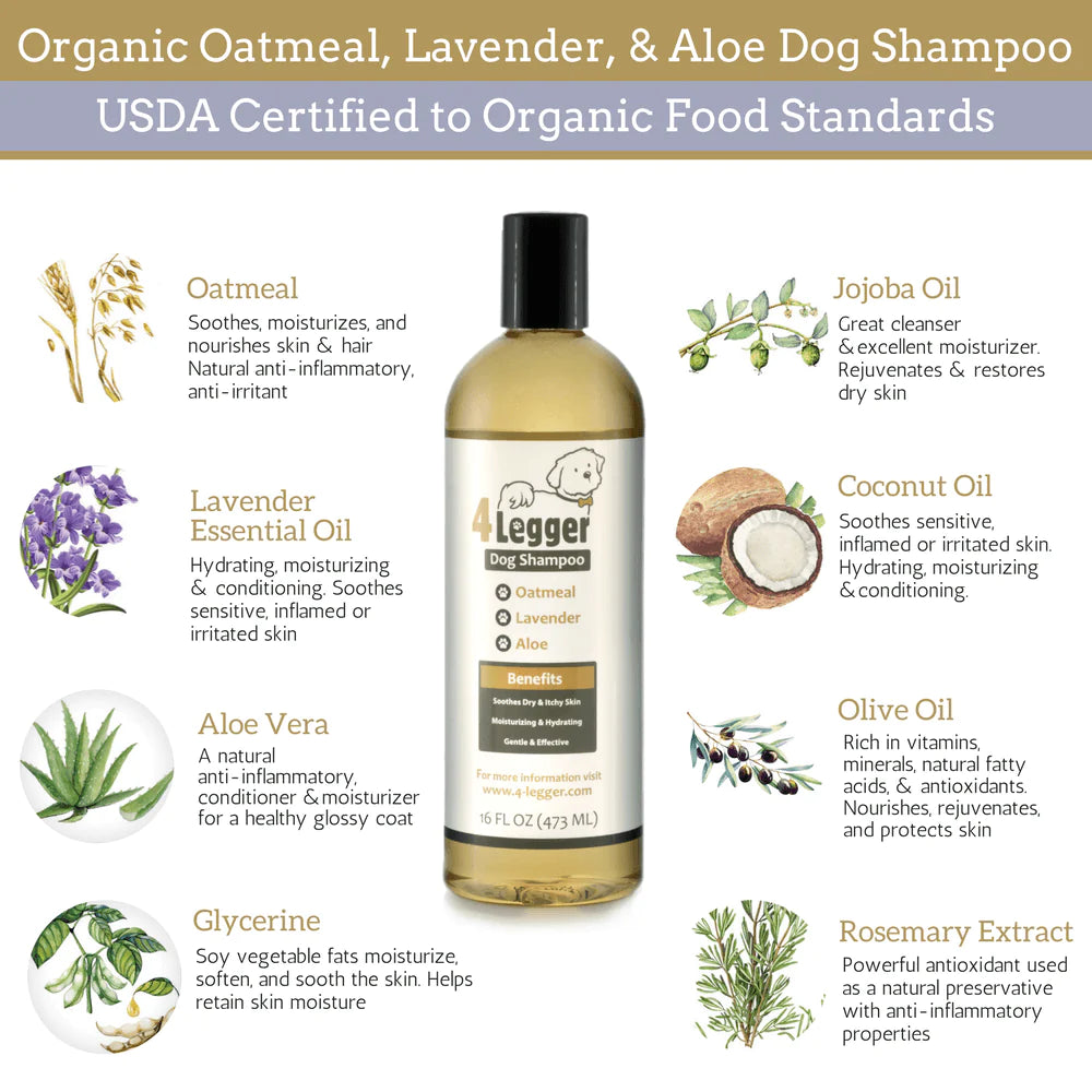 4-Legger Organic Oatmeal Shampoo with Lavender & Aloe