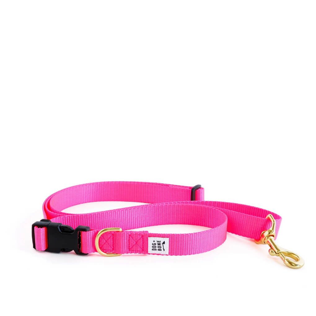 Dog + Bone Multi-way Adjustable Leash | Hot Pink - Vanillapup Online Pet Store