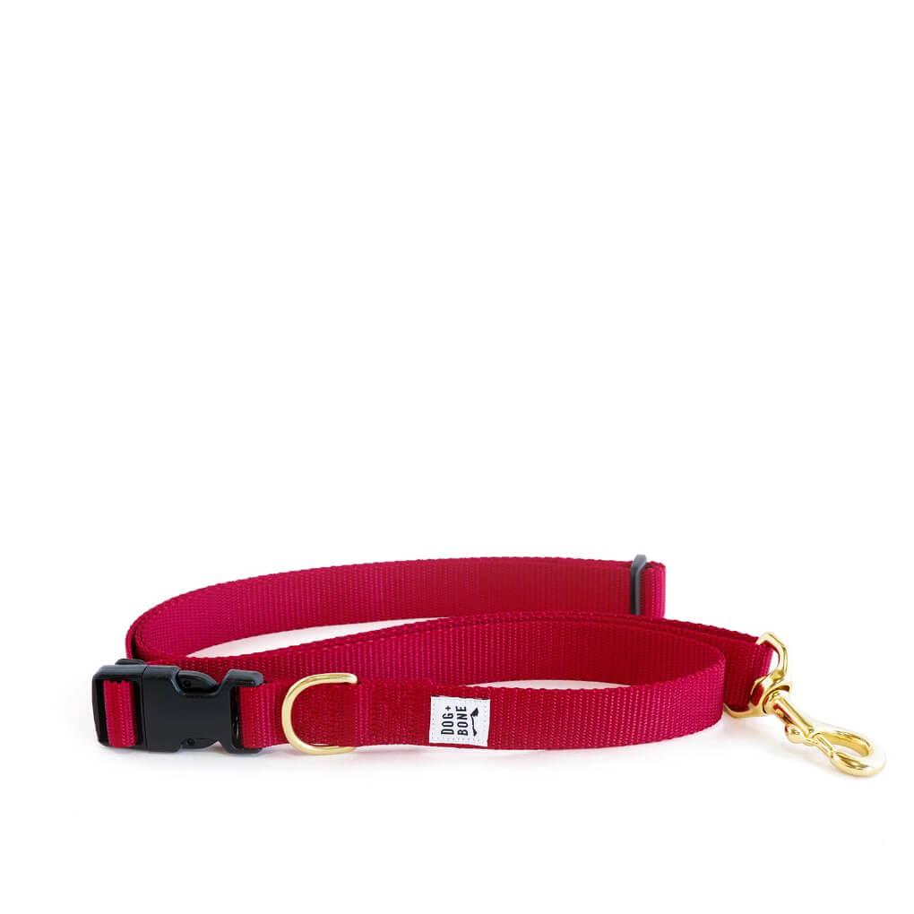 Dog + Bone Multi-way Adjustable Leash | Merlot - Vanillapup Online Pet Store