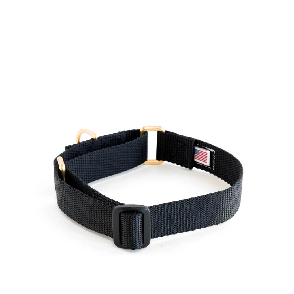 Dog + Bone Martingale Collar | Black - Vanillapup Online Pet Store