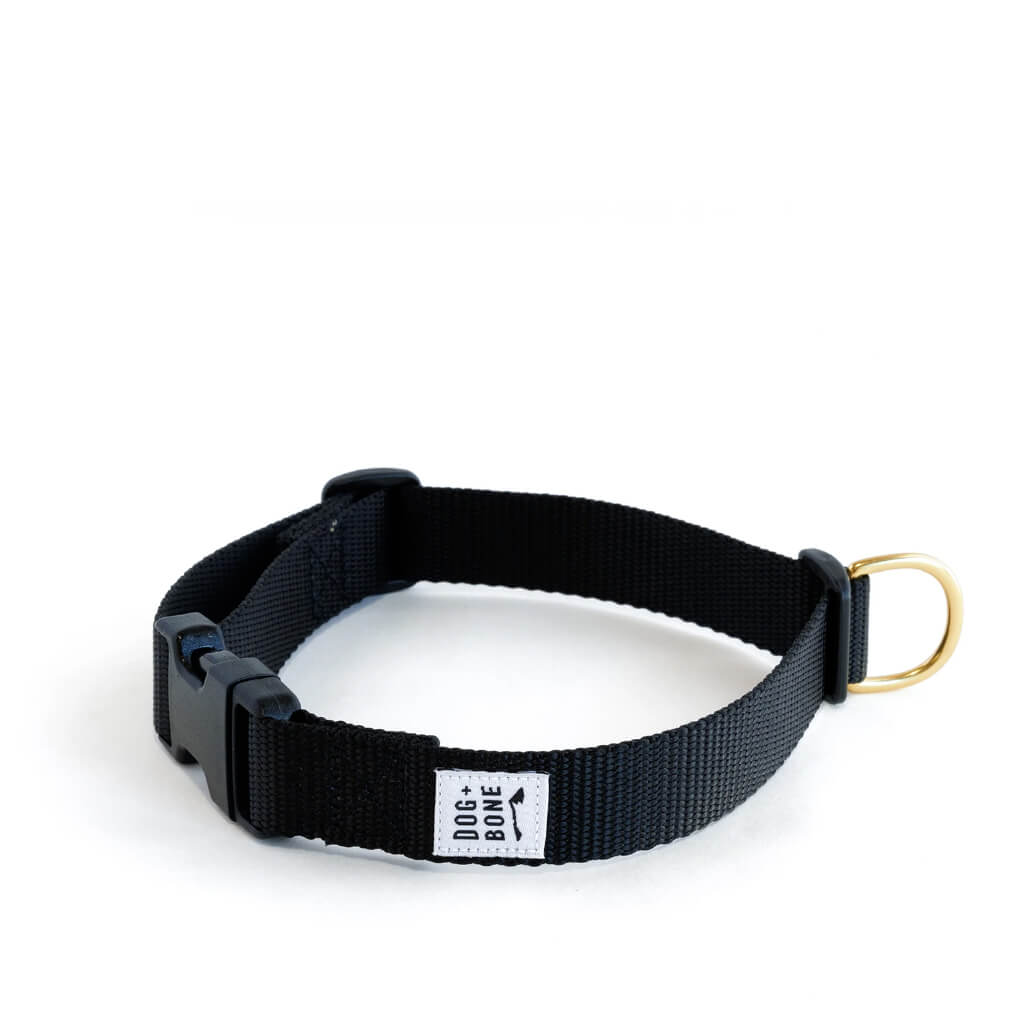 Dog + Bone Snap Collar | Black - Vanillapup Online Pet Store