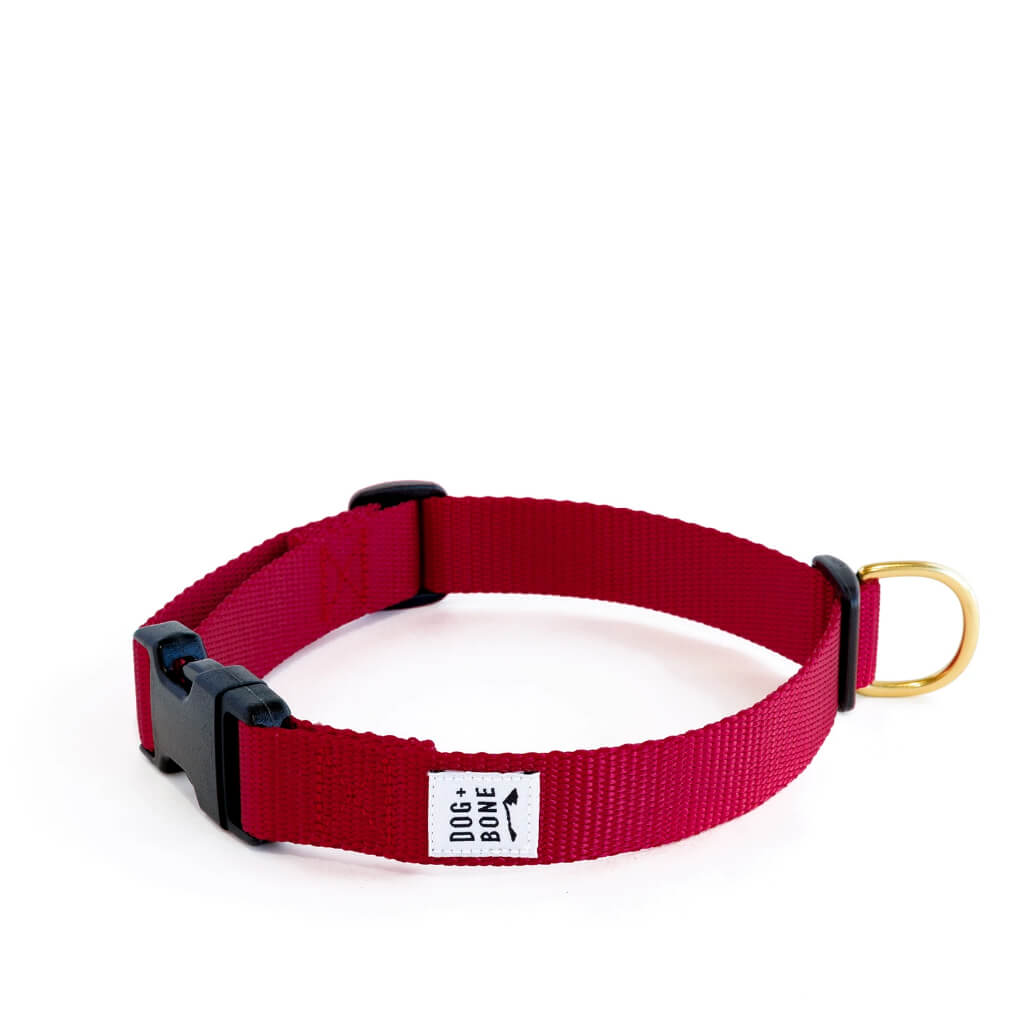 Dog + Bone Snap Collar | Merlot - Vanillapup Online Pet Store