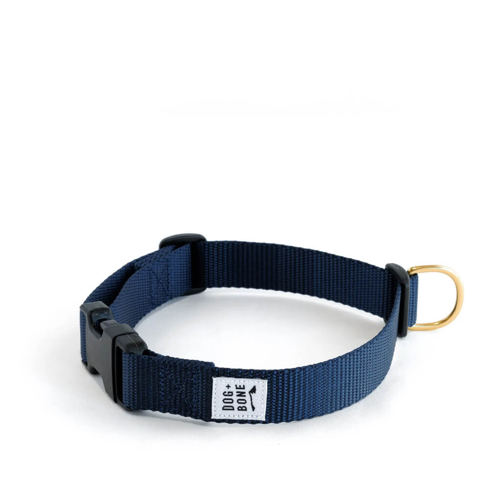 Dog + Bone Snap Collar | Navy - Vanillapup Online Pet Store