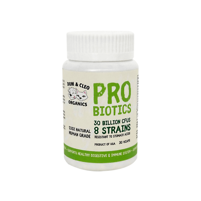 Dom & Cleo Organics Probiotics Supplement (30 Vcaps) - Vanillapup Online Pet Store