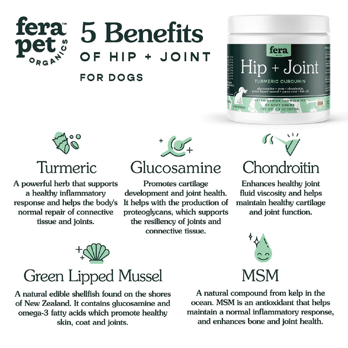 Fera Pet Organics Hip & Joint Supplement - Vanillapup Online Pet Store