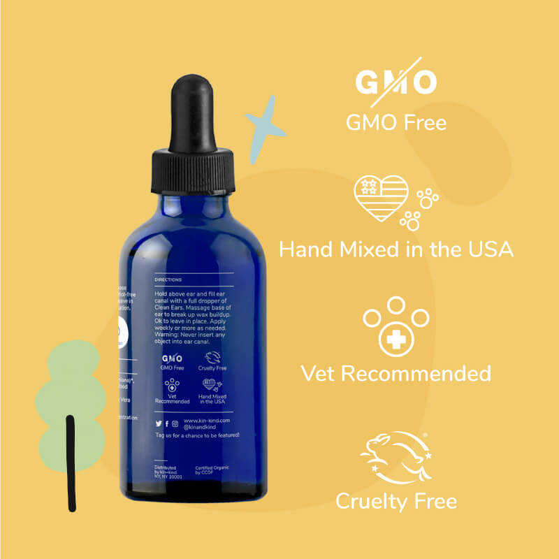 kin+kind Organic Clean Ears Cleanser - Vanillapup Online Pet Store