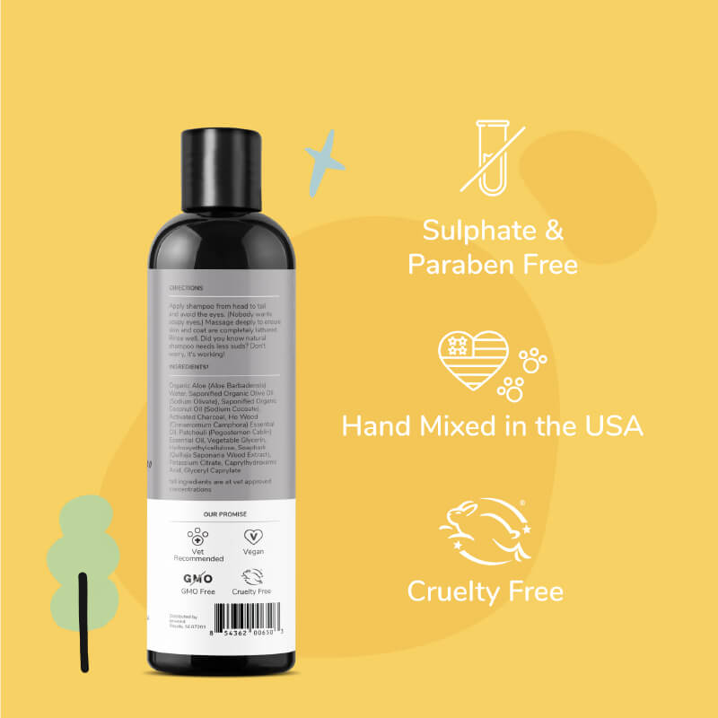 kin+kind Activated Charcoal Shampoo | Patchouli - Vanillapup Online Pet Store