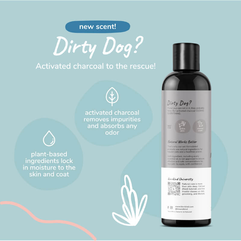 kin+kind Activated Charcoal Shampoo | Patchouli - Vanillapup Online Pet Store