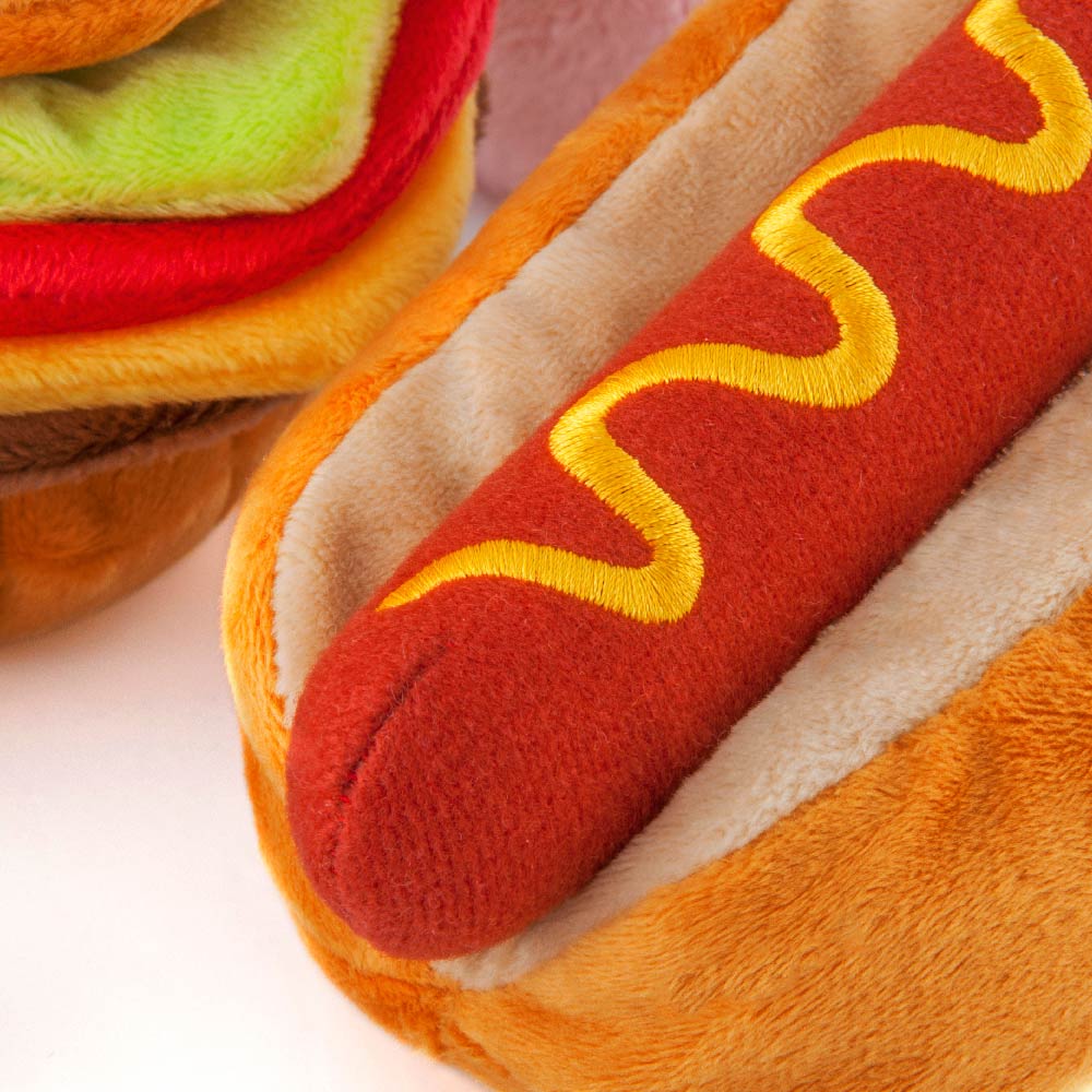 PLAY American Classic Hot Dog Plush Toy - Vanillapup Online Pet Store