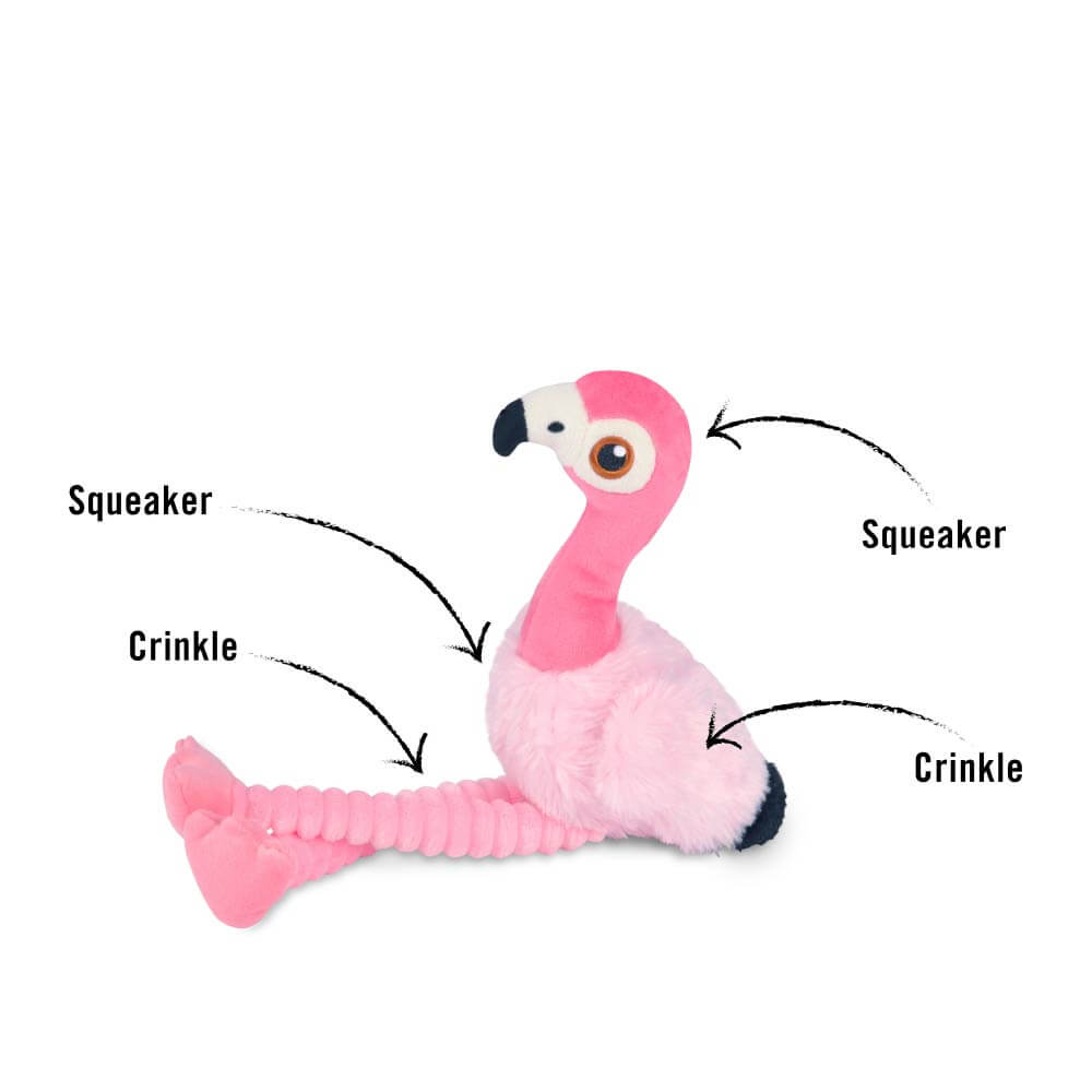 PLAY Fetching Flock Flamingo Plush Toy - Vanillapup Online Pet Store