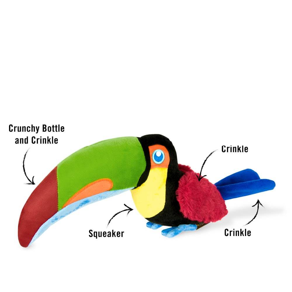 PLAY Fetching Flock Toucan Plush Toy - Vanillapup Online Pet Store