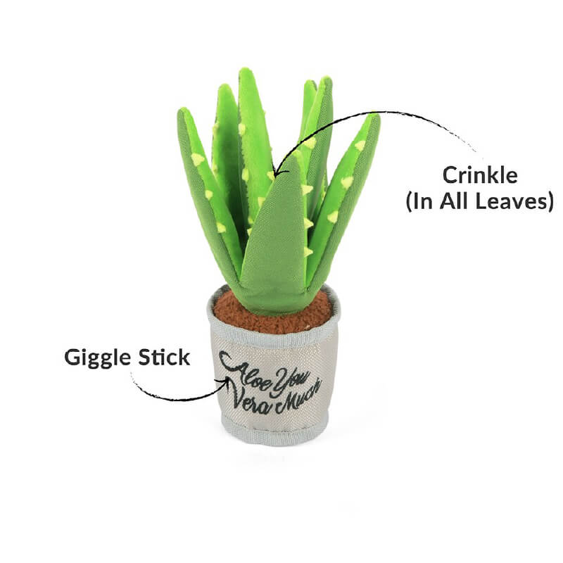 PLAY Blooming Buddies Aloe Vera Plant Plush Toy - Vanillapup Online Pet Store