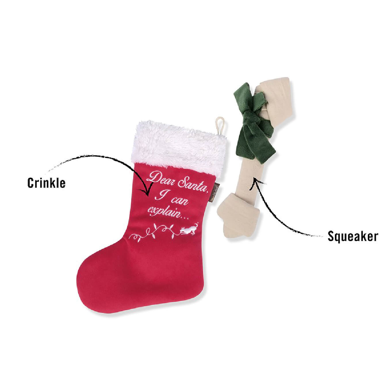 PLAY Merry Woofmas Stocking Toy - Vanillapup Online Pet Store