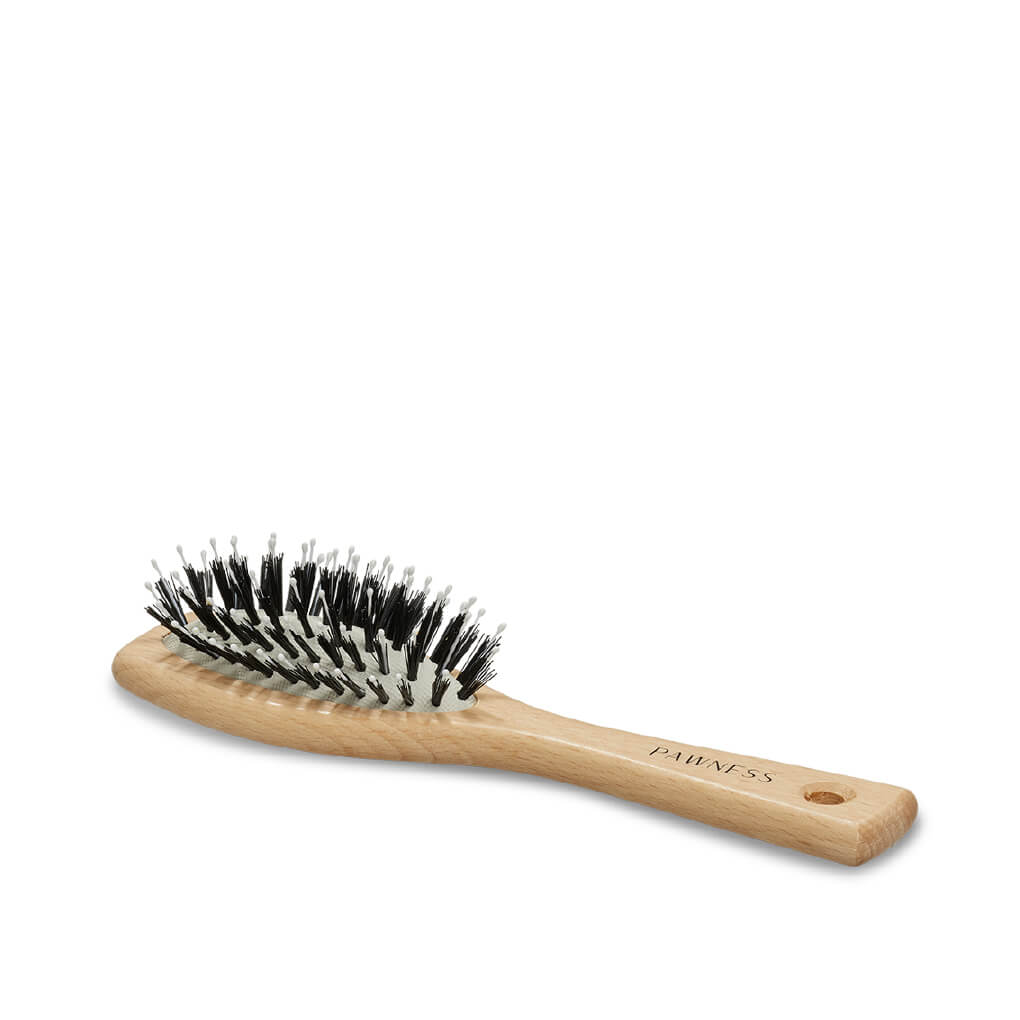 Pawness Wooden / Nylon Dog Brush | Short Coat - Vanillapup Online Pet Store