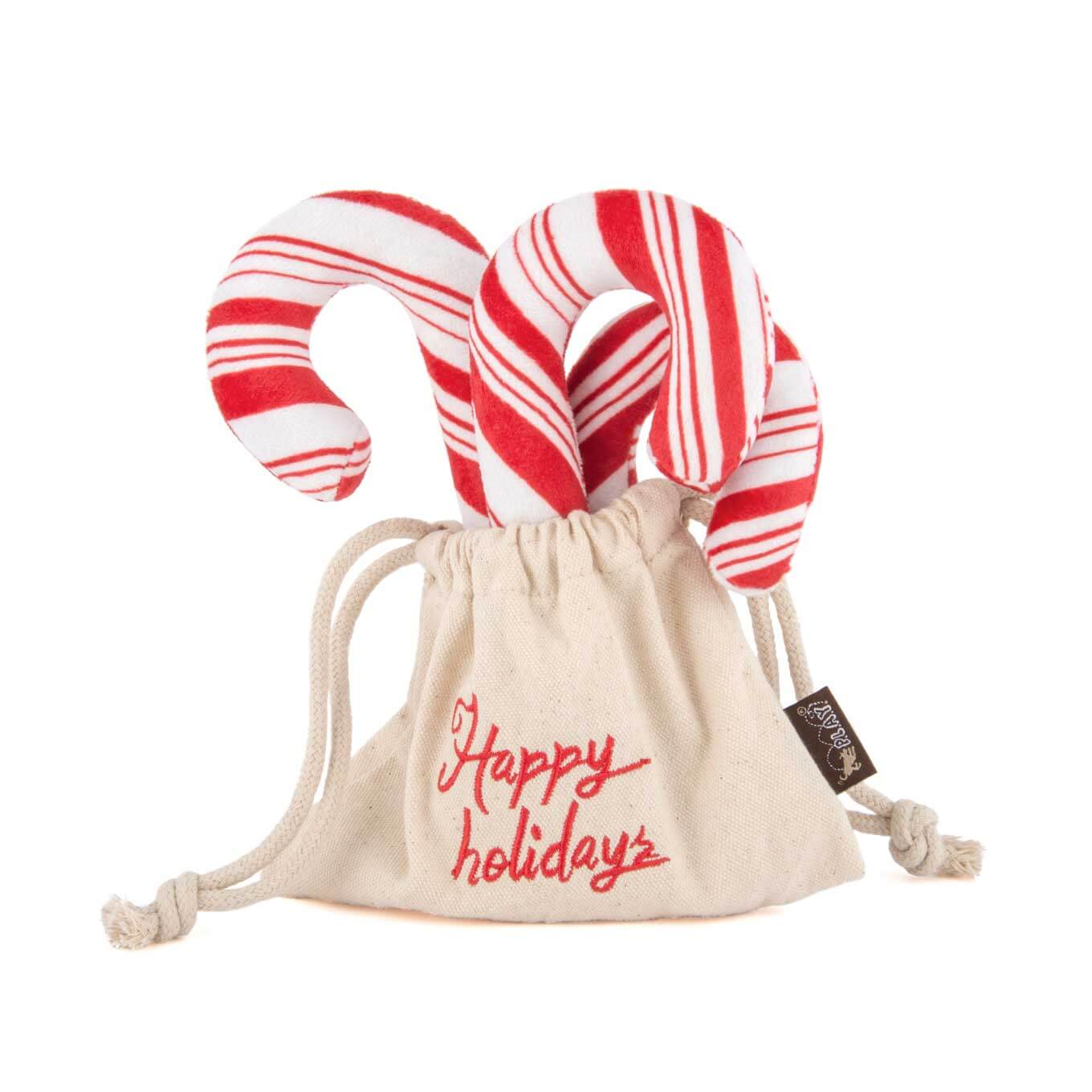 PLAY Holiday Classic Candy Canes Plush Toy - Vanillapup Online Pet Store
