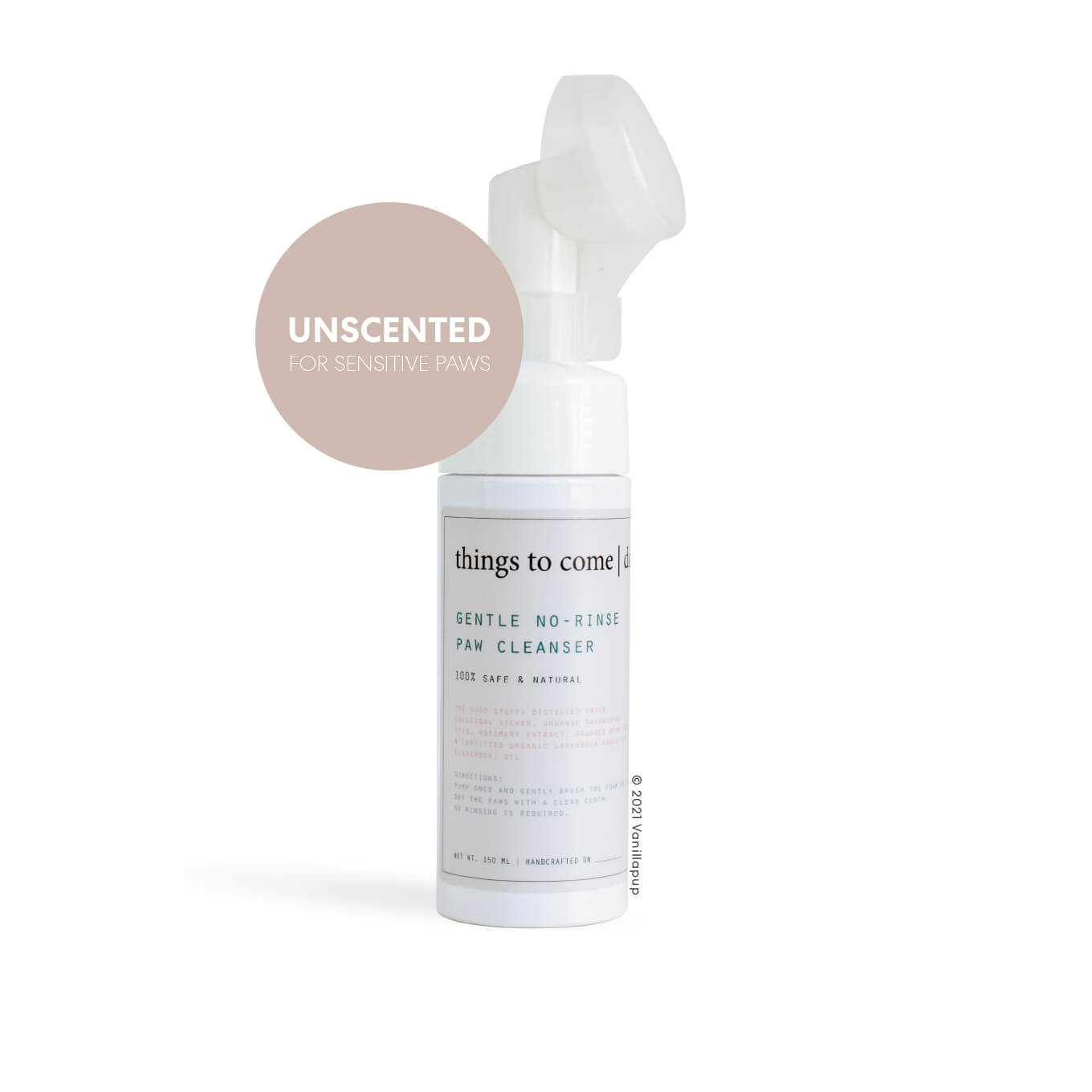 things to come Gentle No-Rinse Paw Cleanser | Unscented - Vanillapup Online Pet Store
