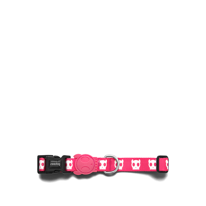 Zee.Dog Dog Collar | Pink Skull (M, L) - Vanillapup Online Pet Store