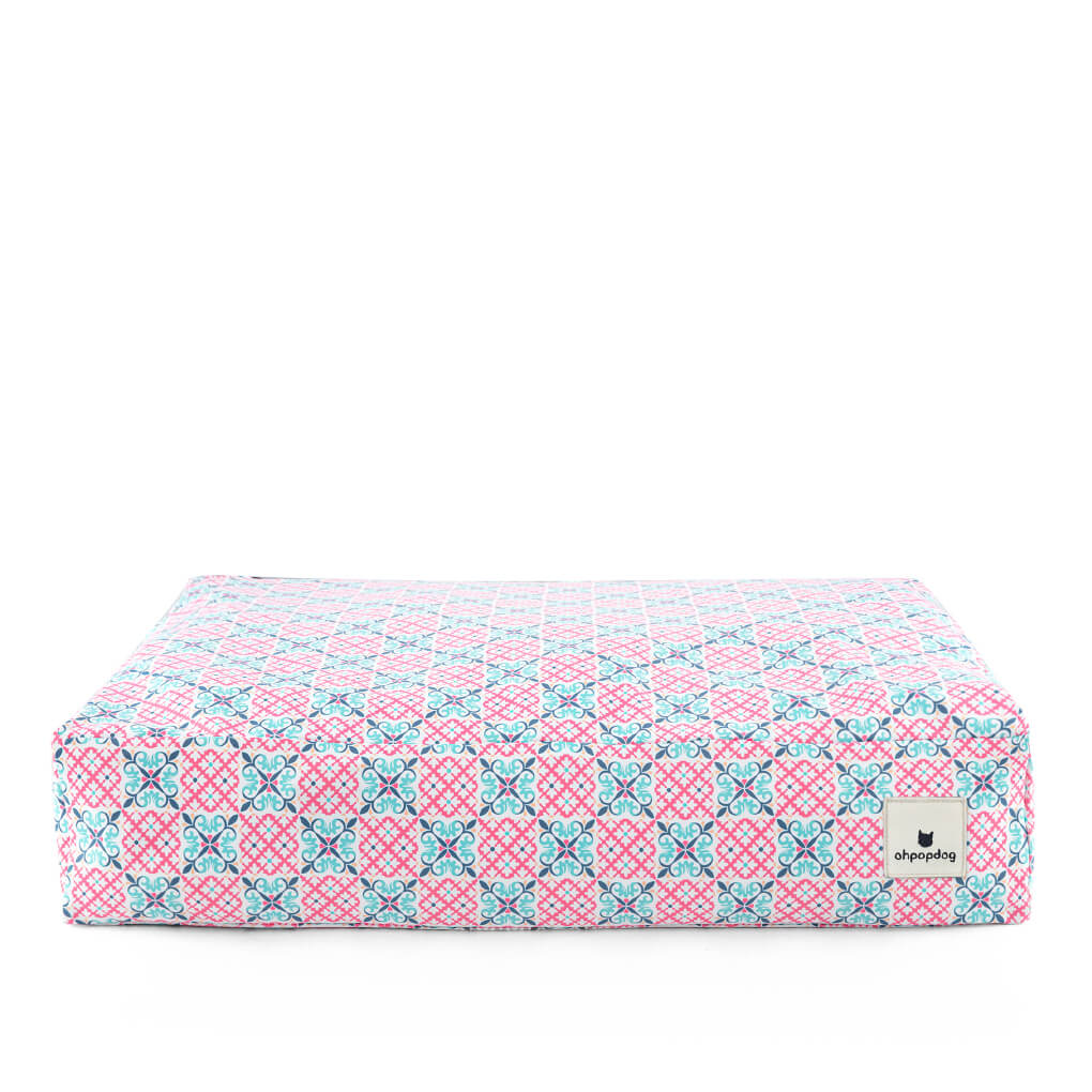 Ohpopdog Microbeads Pet Bed | Heritage Bibik Pink 14 - Vanillapup Online Pet Store