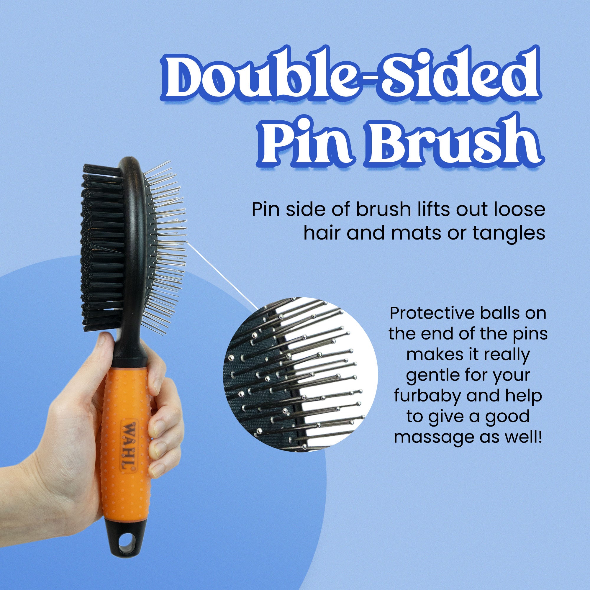 Wahl Double-Sided Pin Dog Brush (Large)