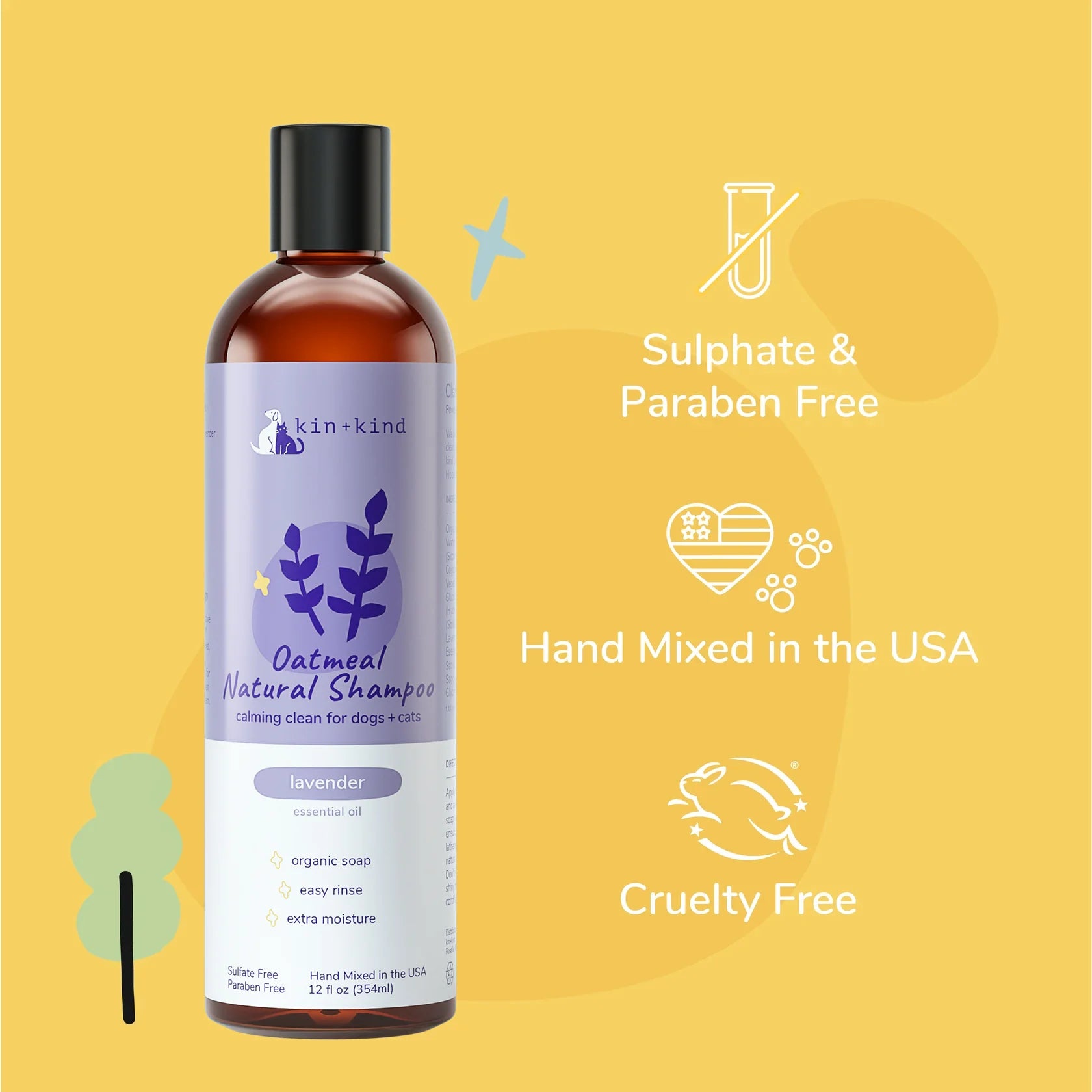kin+kind Natural Shampoo | Oatmeal Lavender