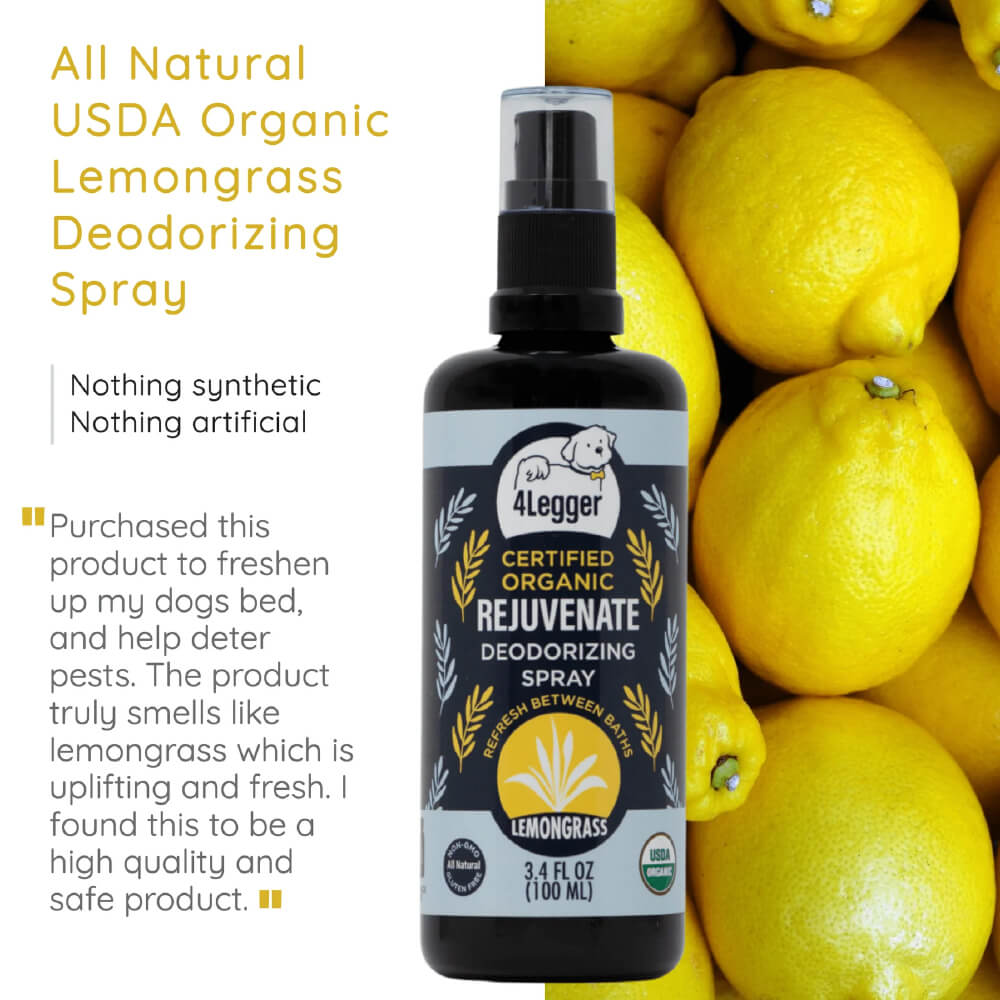 4-Legger USDA Certified Organic Lemongrass Dog Deodorizing Spray