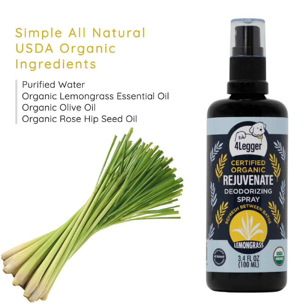 4-Legger USDA Certified Organic Lemongrass Dog Deodorizing Spray