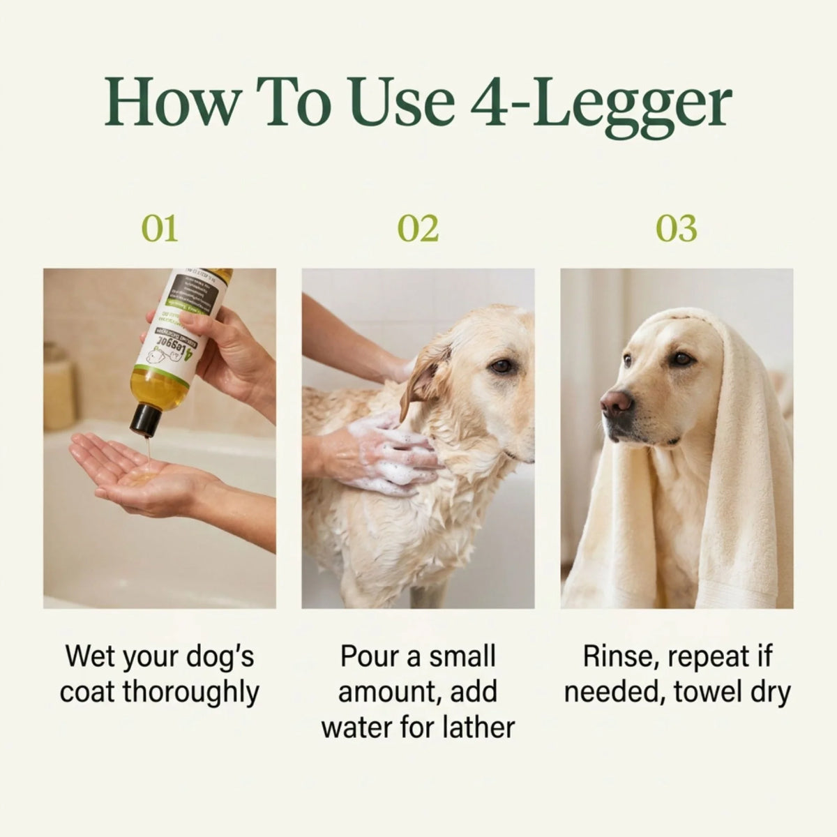 4-Legger Organic Lemongrass and Aloe Hypoallergenic Shampoo