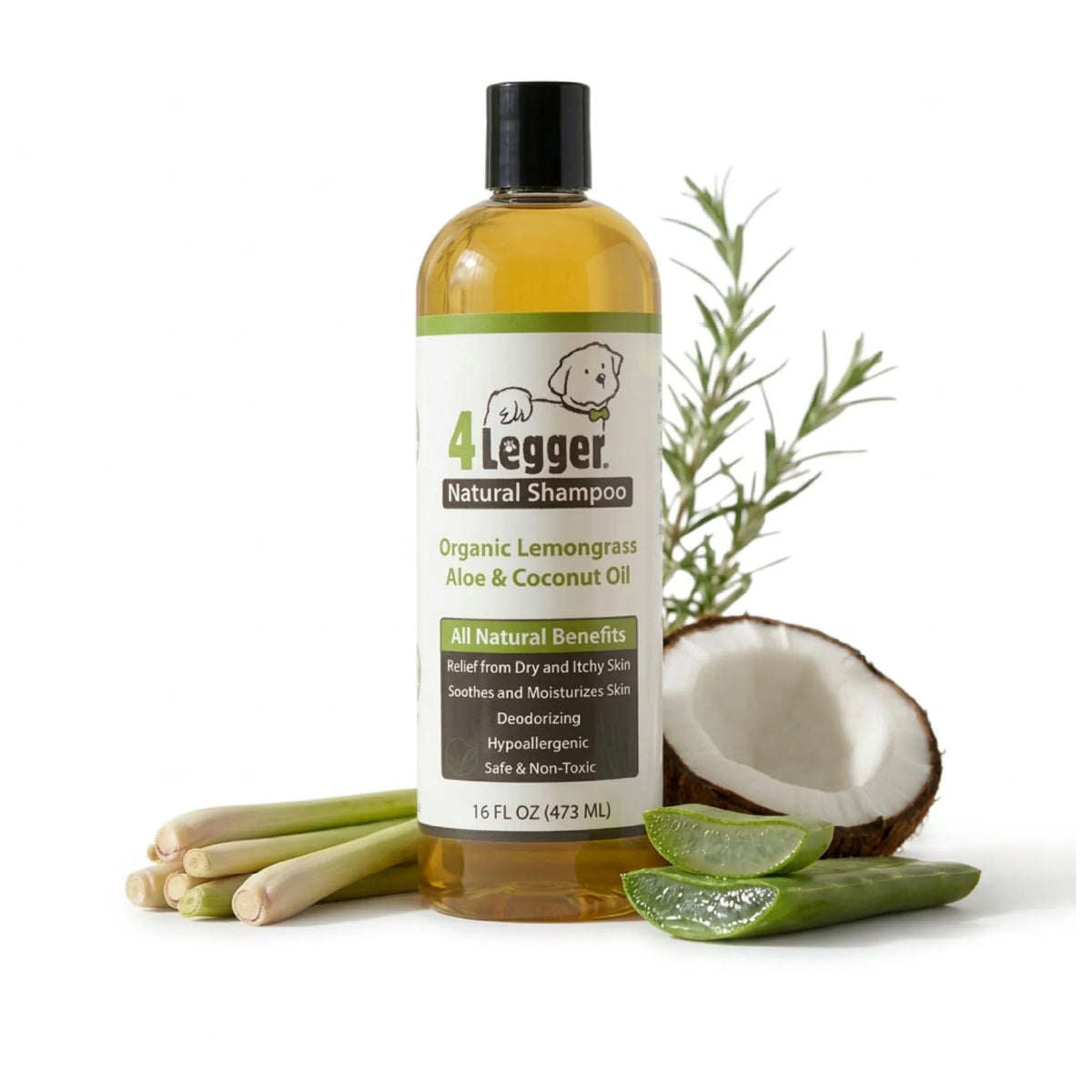 4-Legger Organic Lemongrass and Aloe Hypoallergenic Shampoo