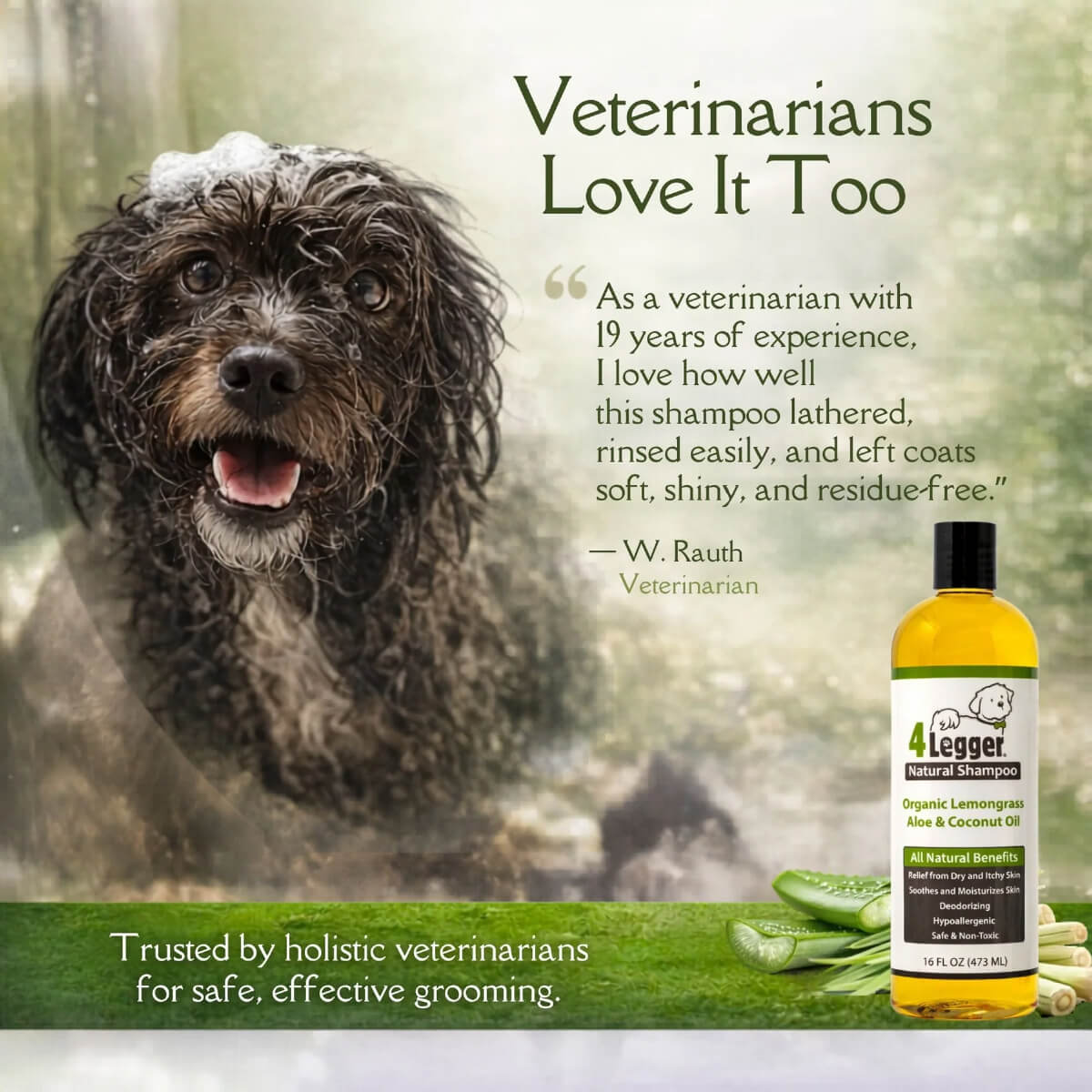 4-Legger Organic Lemongrass and Aloe Hypoallergenic Shampoo