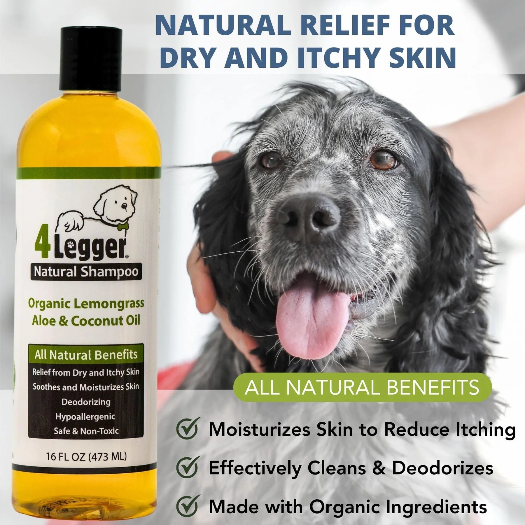 4-Legger Organic Lemongrass and Aloe Hypoallergenic Shampoo