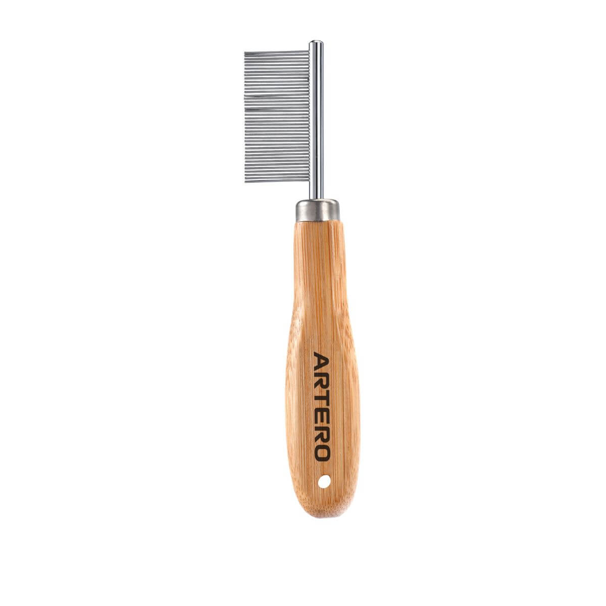 ARTERO Mini-Eye Pin Bamboo Handle Comb, 20 mm against a white background.