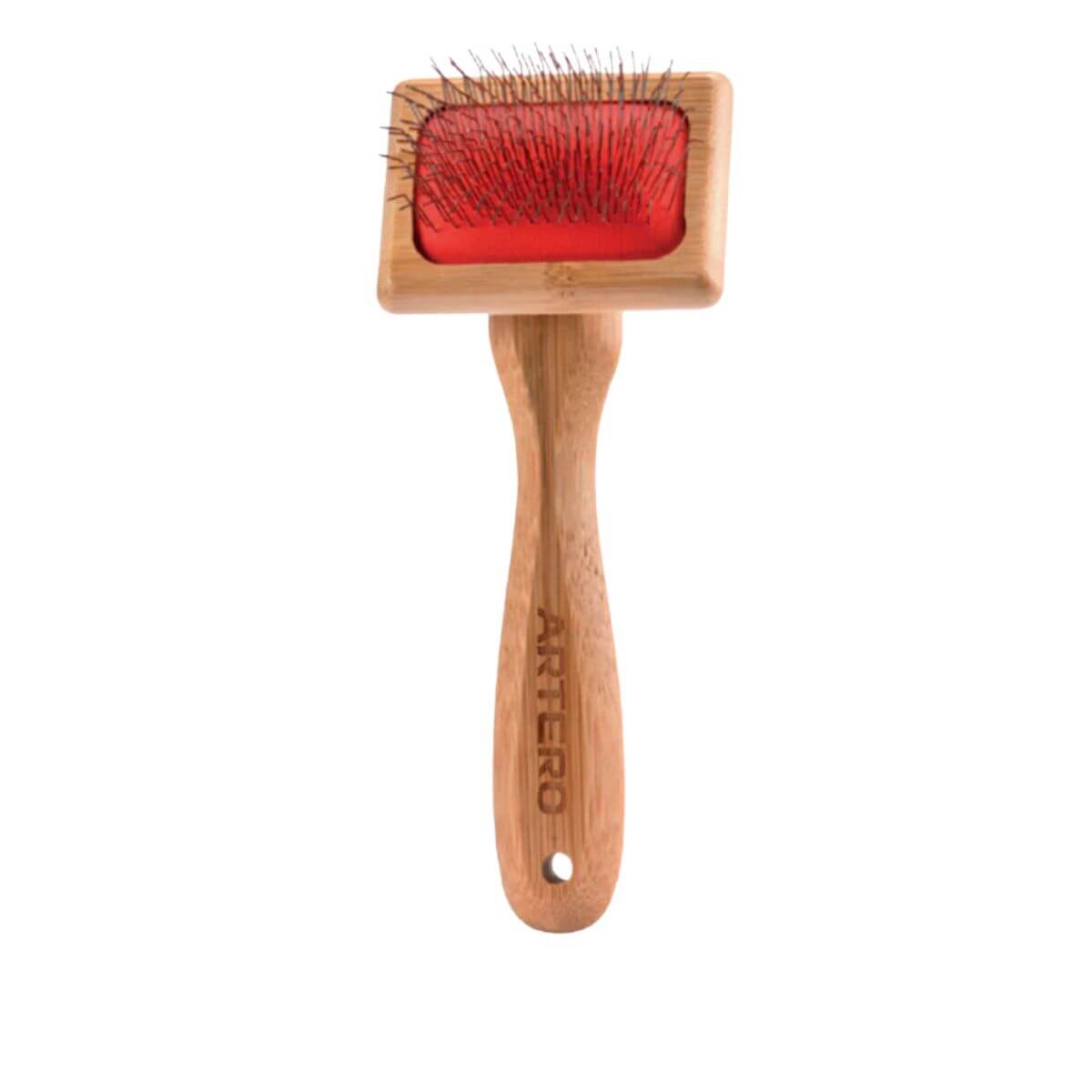 ARTERO P768 Bamboo Slicker Brush 20mm Xtra Long Pin Red Pad XS against a white background.